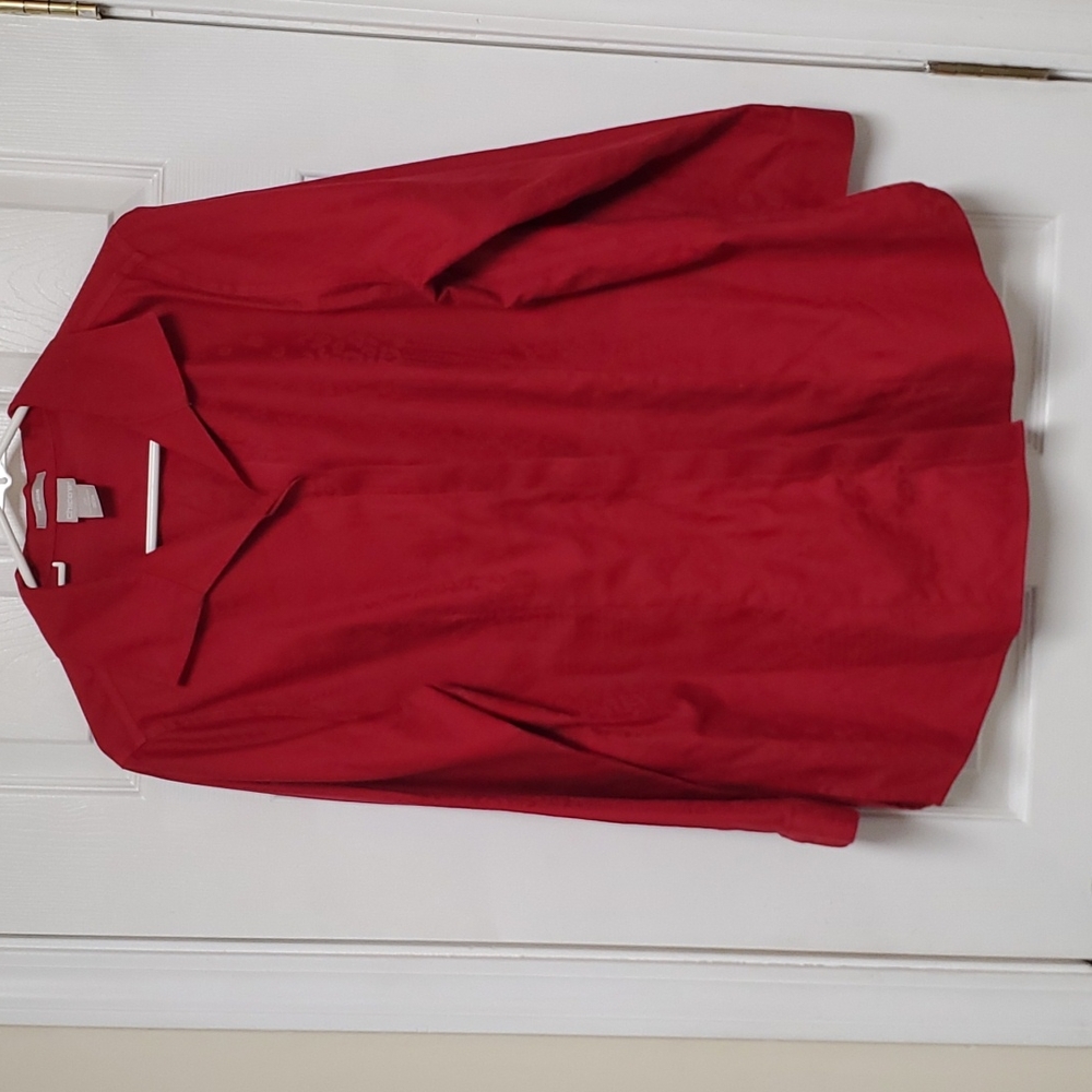 Chico's Red button-down long top for women